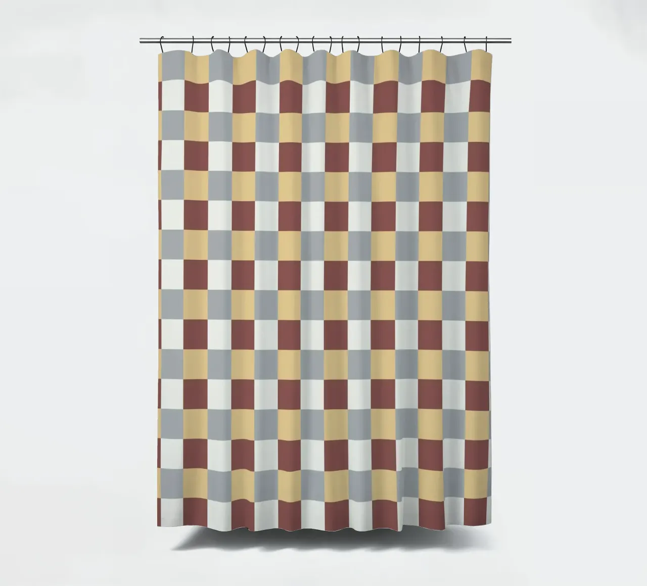 Checker tile pattern shower curtain by Little Dean