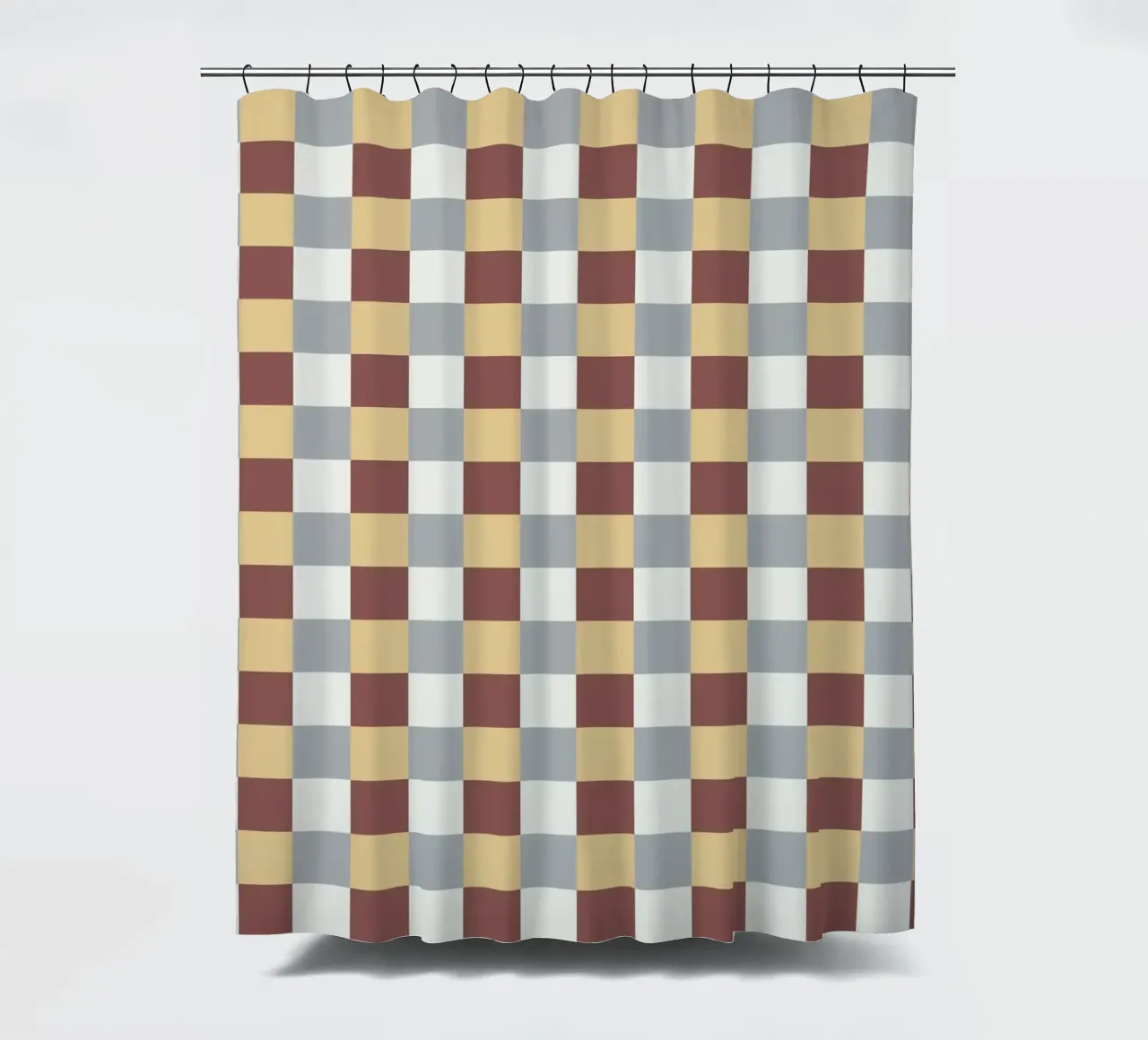 Checker tile pattern shower curtain by Little Dean