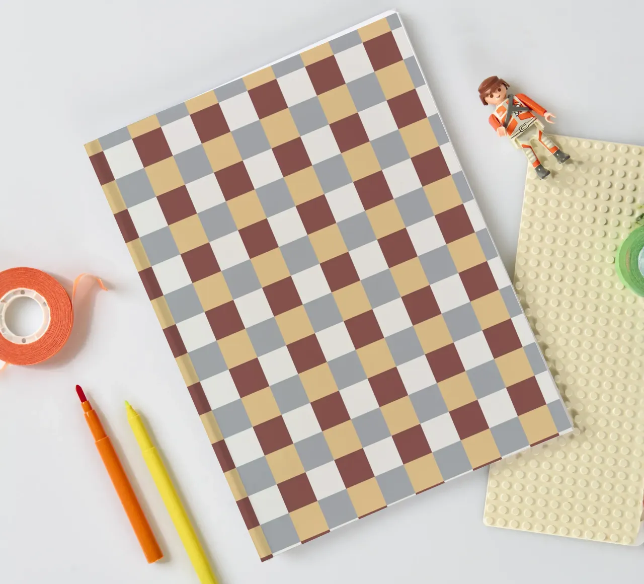 Motif de carreaux en damier carnet de notes de Little Dean