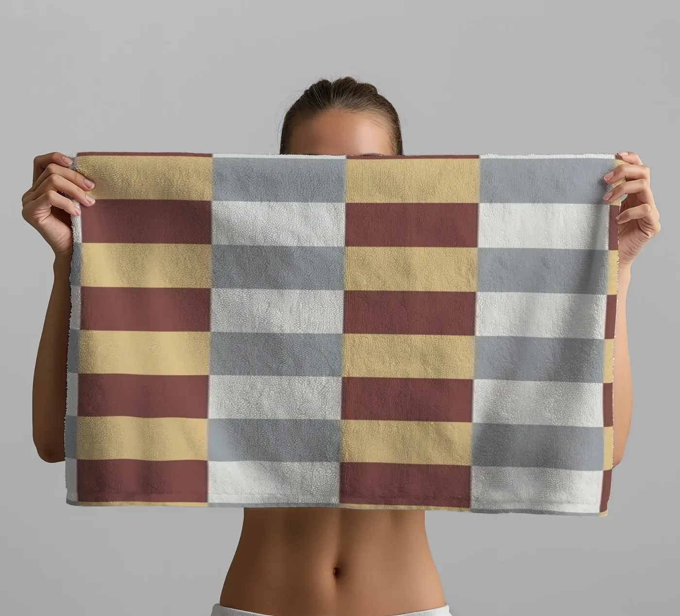 Checker tile pattern towel by Little Dean