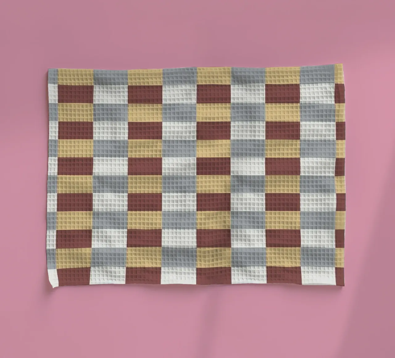Checker tile pattern tea towel by Little Dean