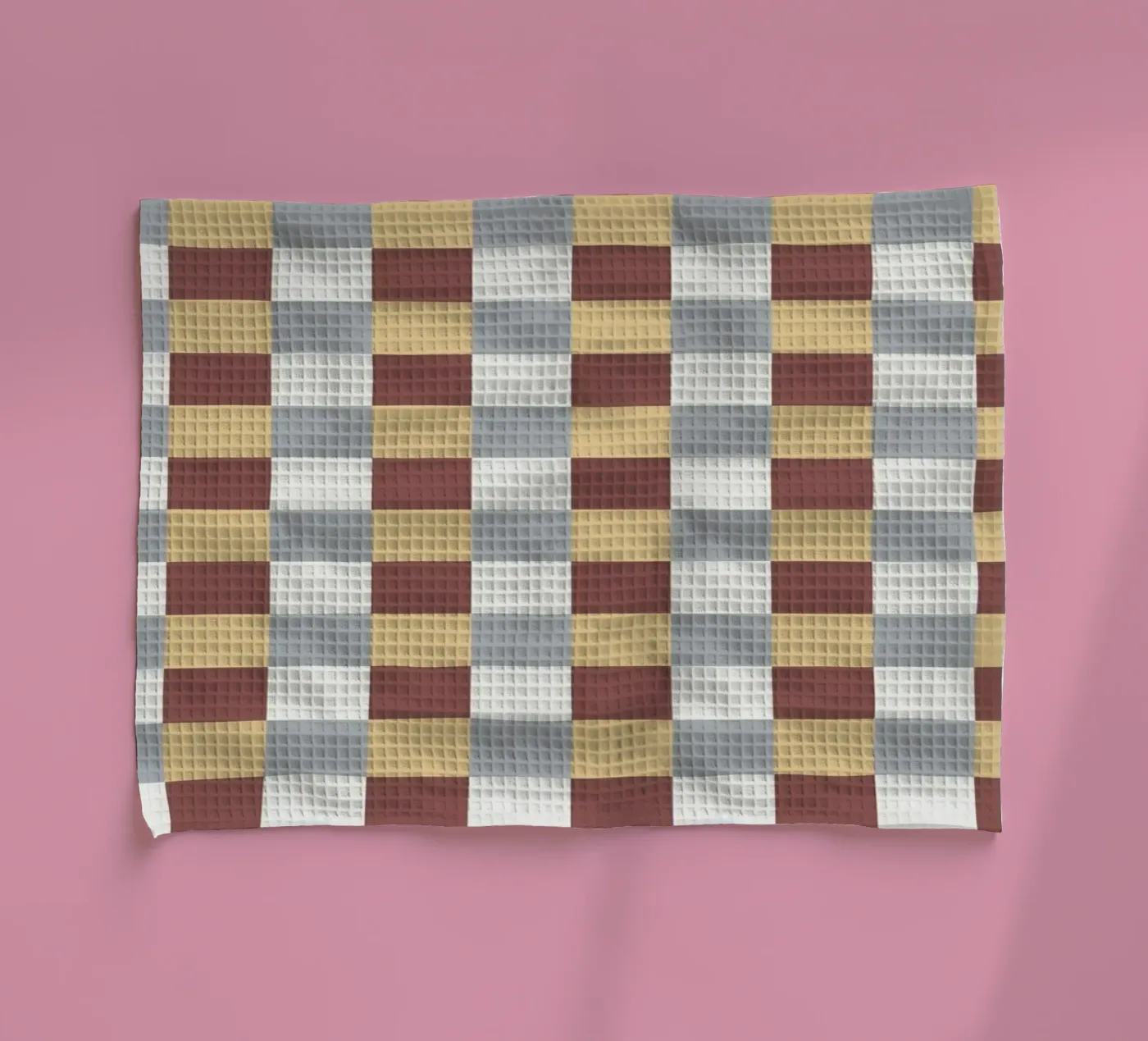 Checker tile pattern tea towel by Little Dean