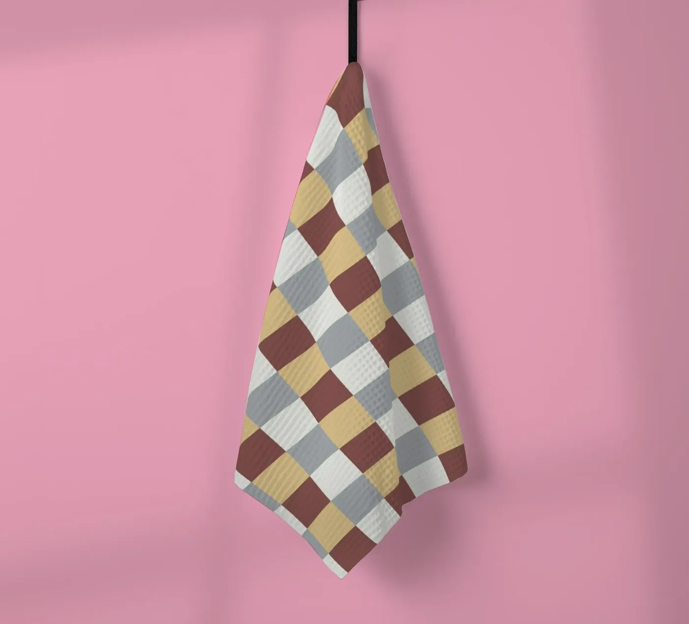 Checker tile pattern tea towel by Little Dean