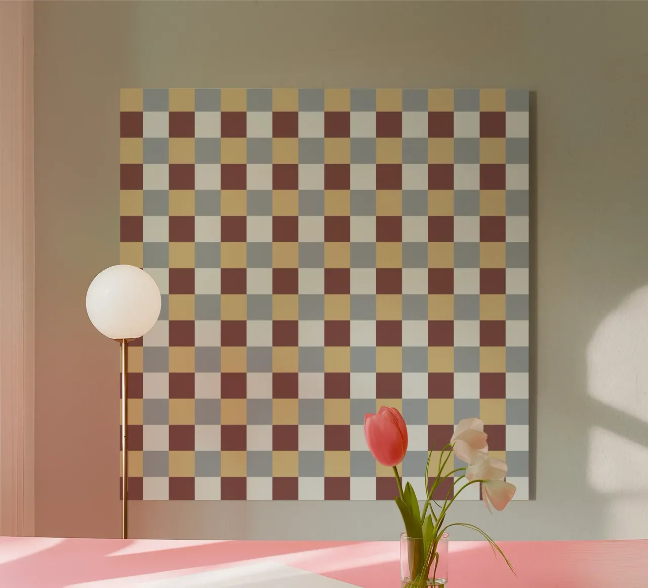 Dambordpatroon acryl van Little Dean