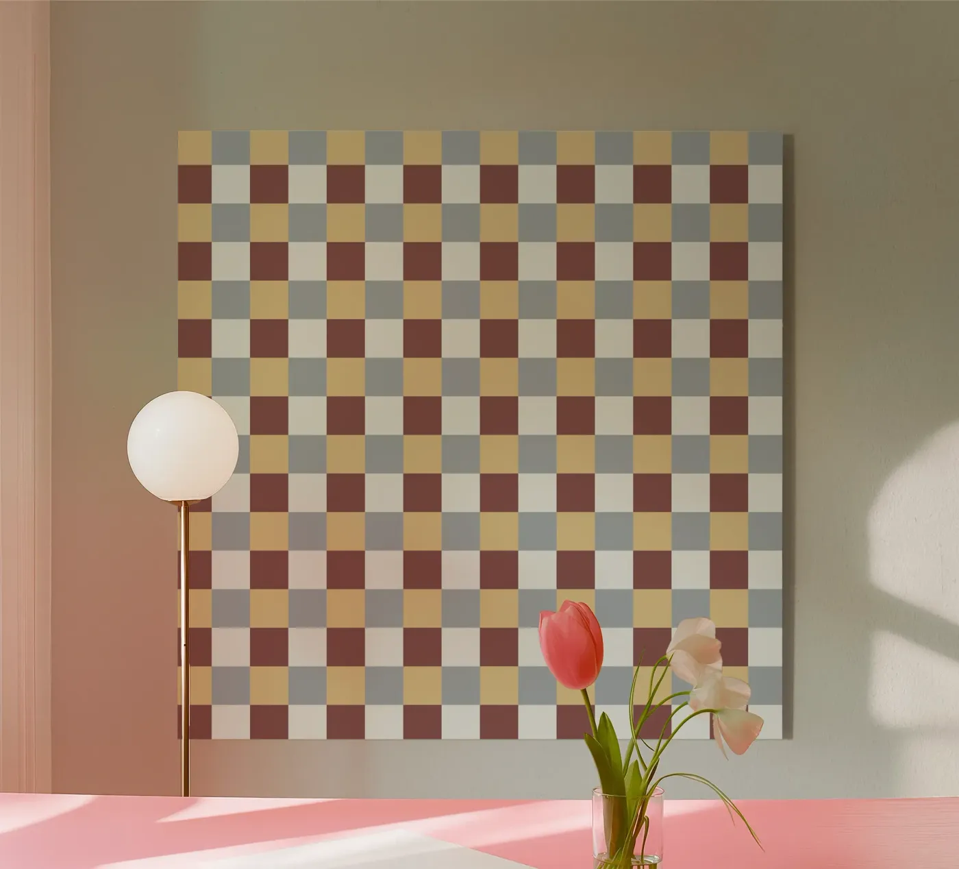Checker tile pattern plexiglas de Little Dean