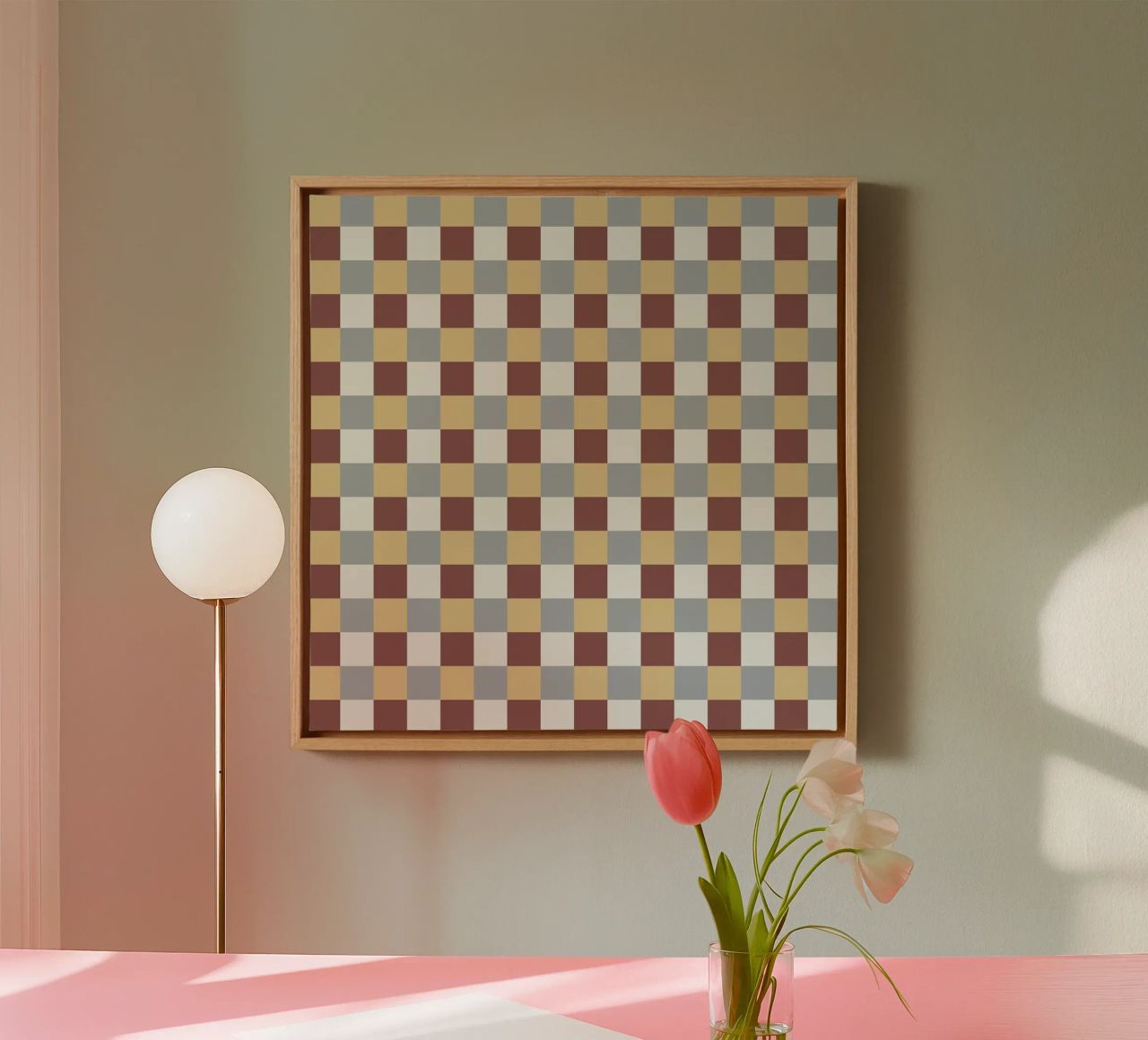 Checker tile pattern canvas by Little Dean