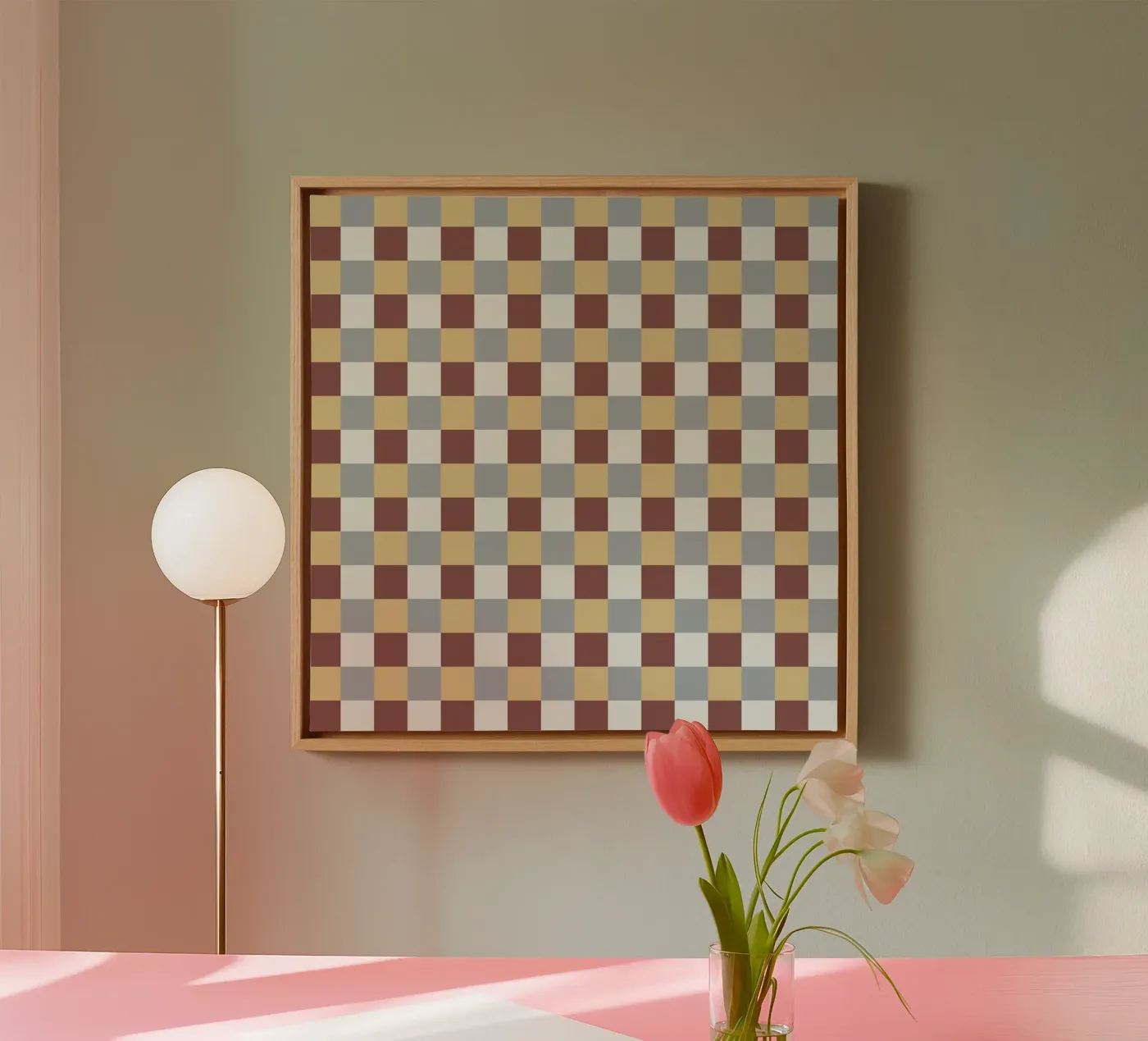 Checker tile pattern Leinwand von Little Dean