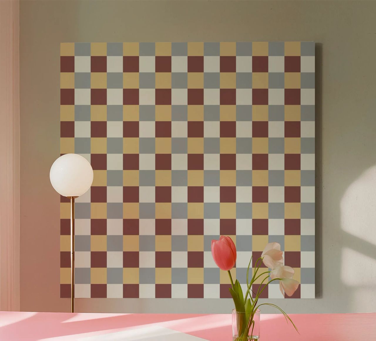 Checker tile pattern canvas by Little Dean