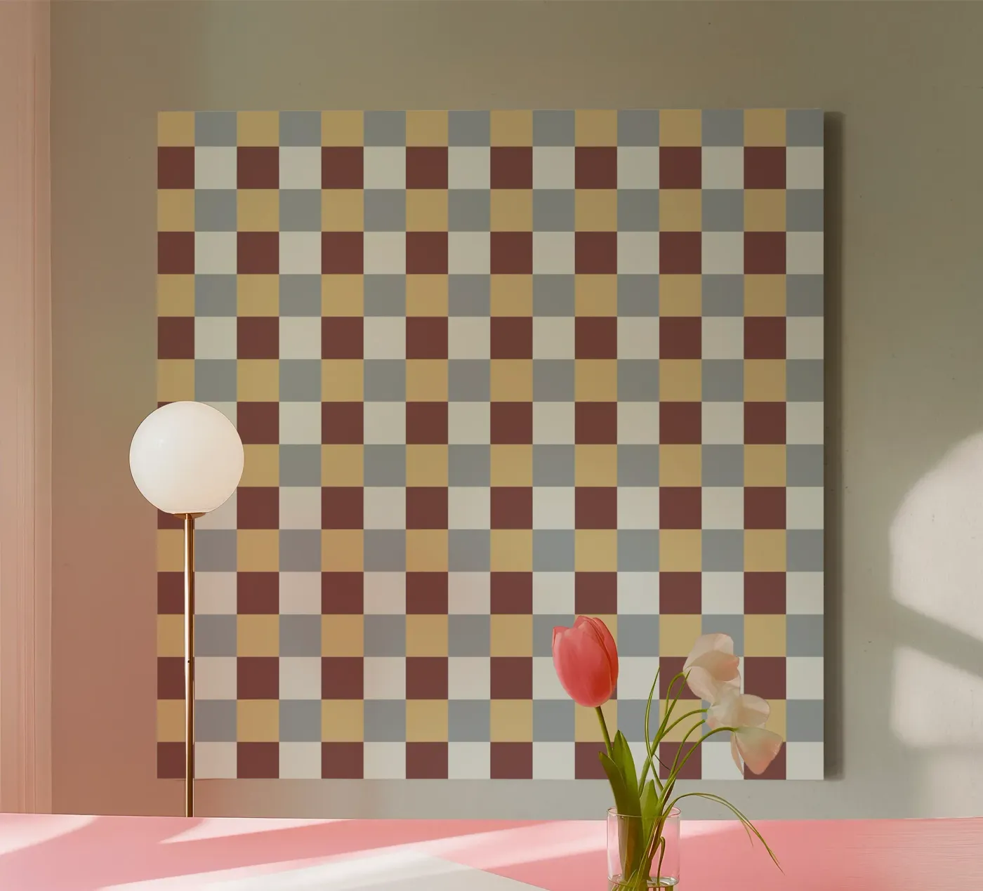 Checker tile pattern Leinwand von Little Dean