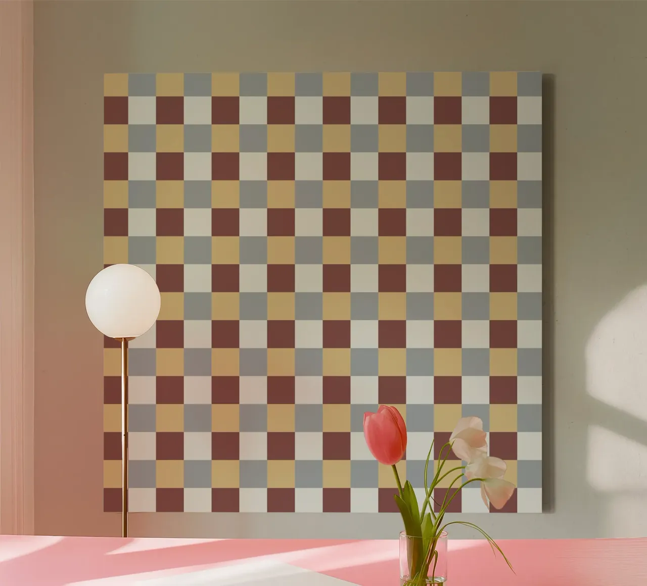 Karofliesenmuster Leinwand von Little Dean