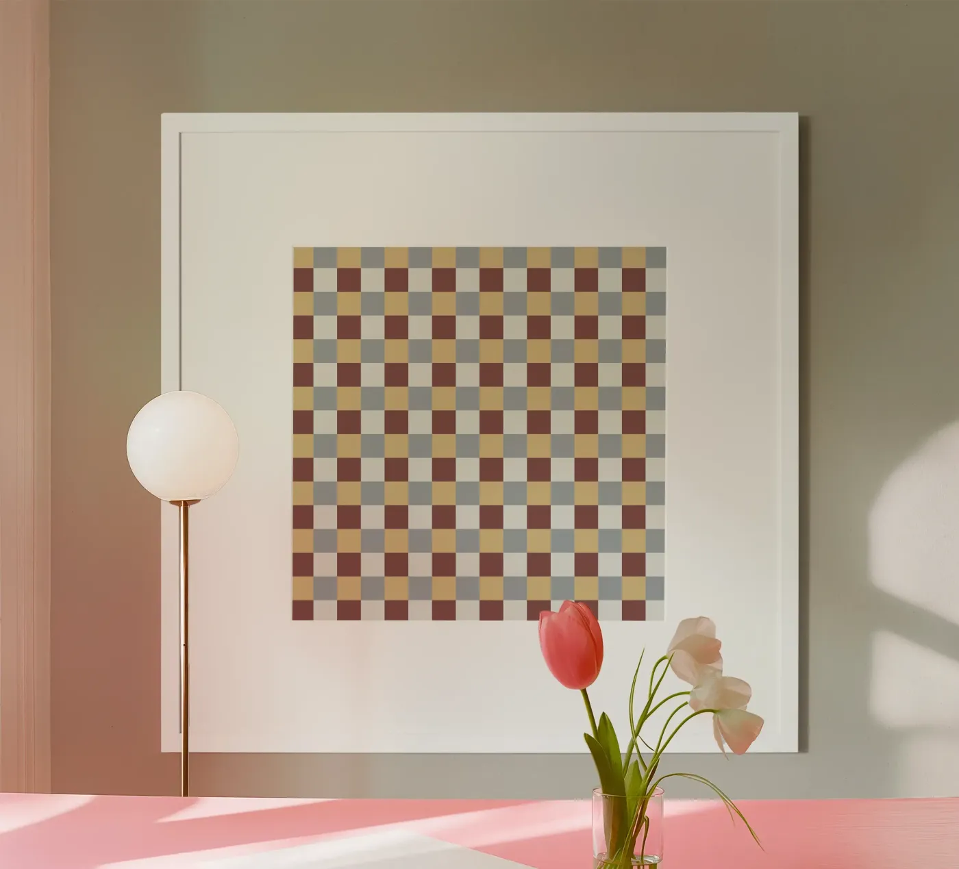 Checker tile pattern Poster von Little Dean