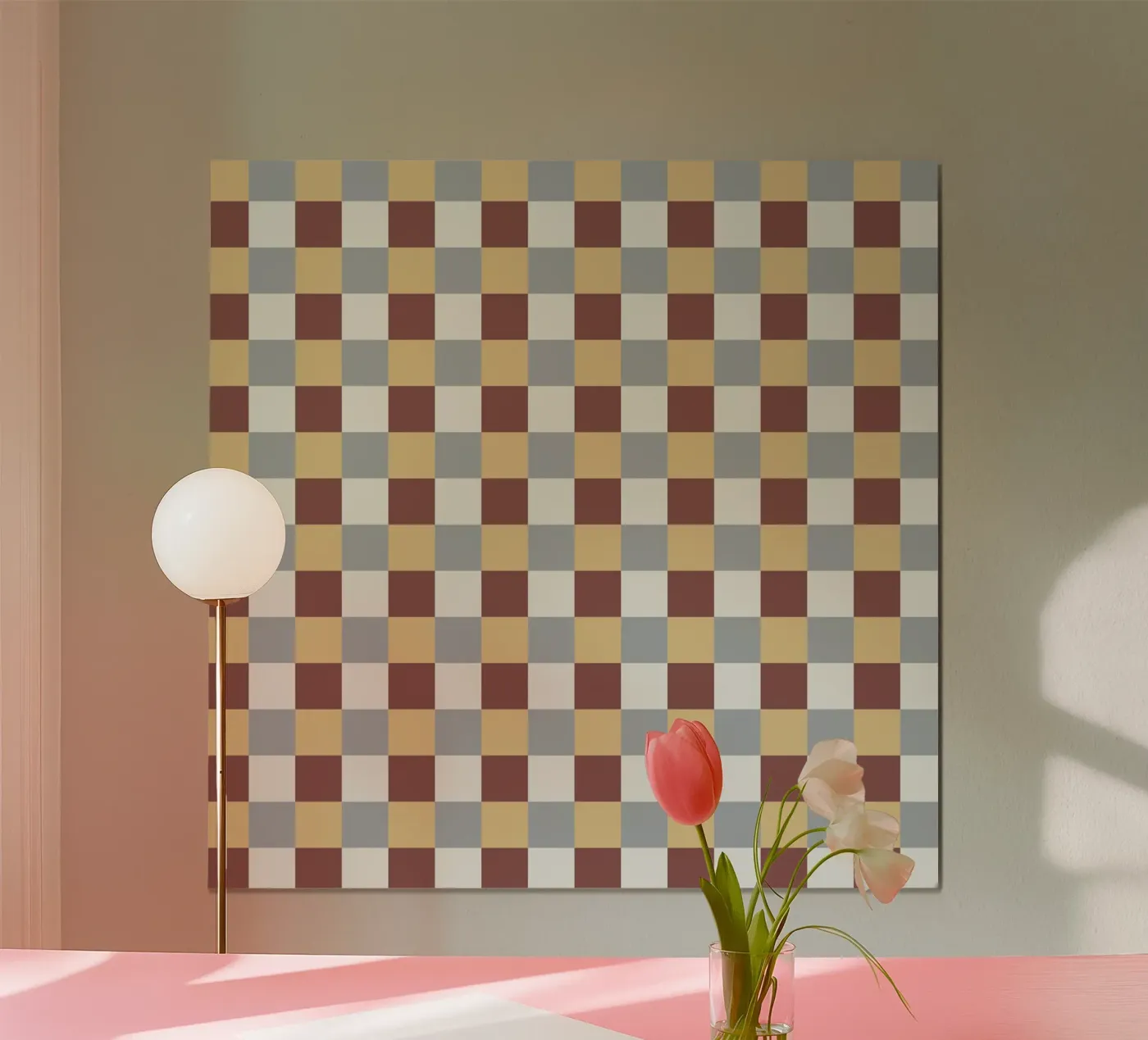Checker tile pattern Poster von Little Dean