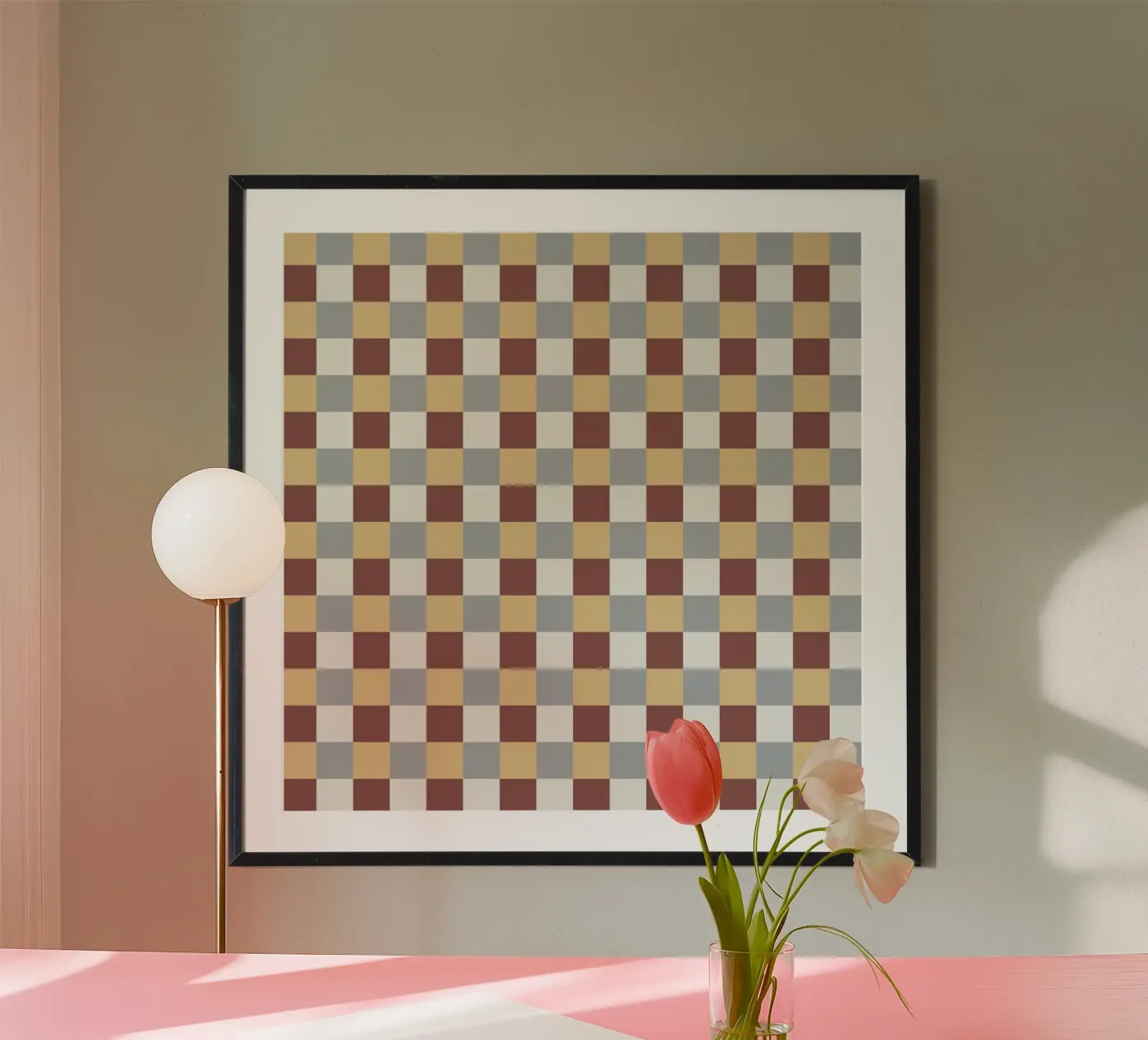 Checker tile pattern Poster von Little Dean