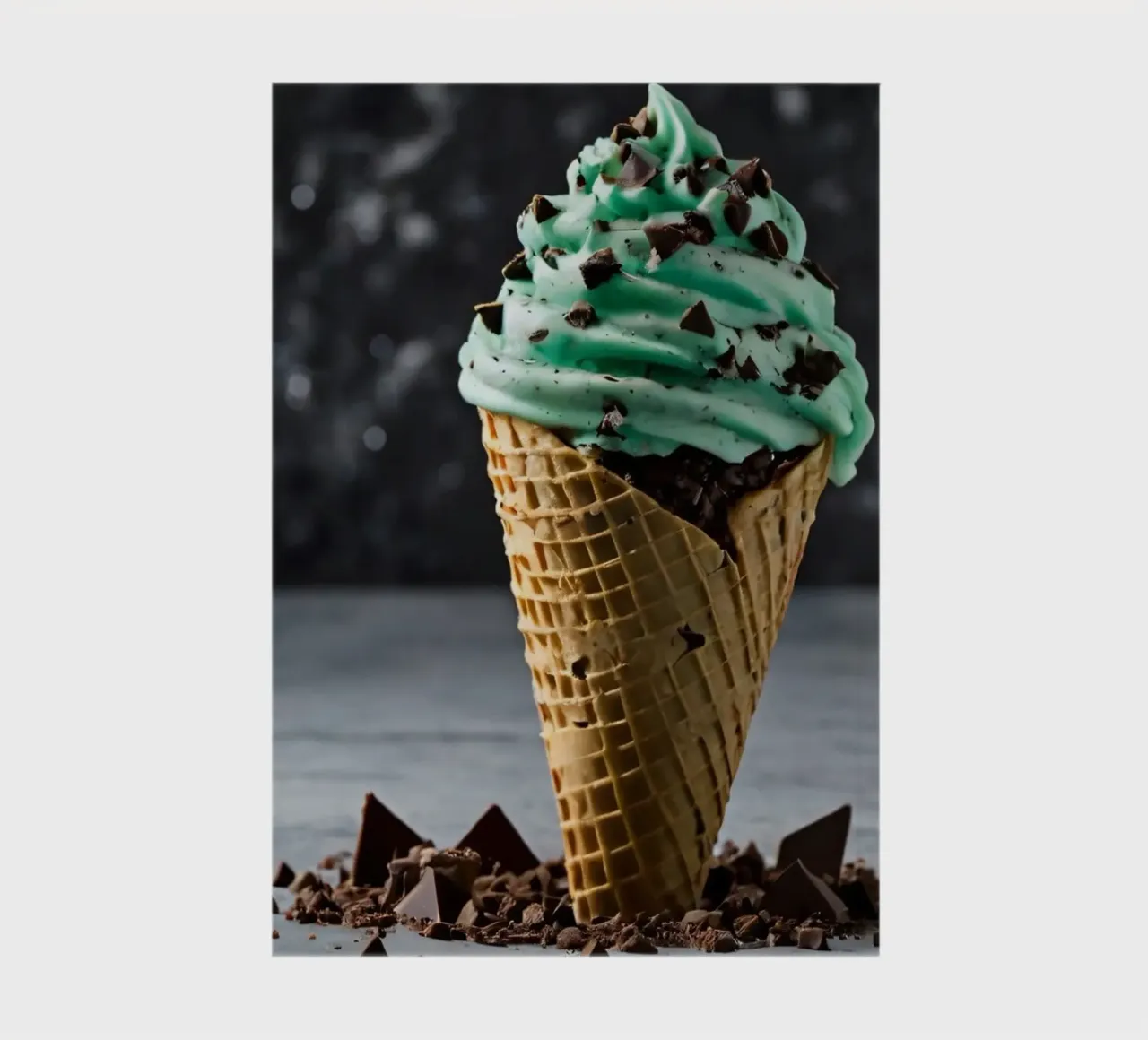 A deliciously swirled mint chocolate chip ice cream cone wit notebook by DesignDoodle