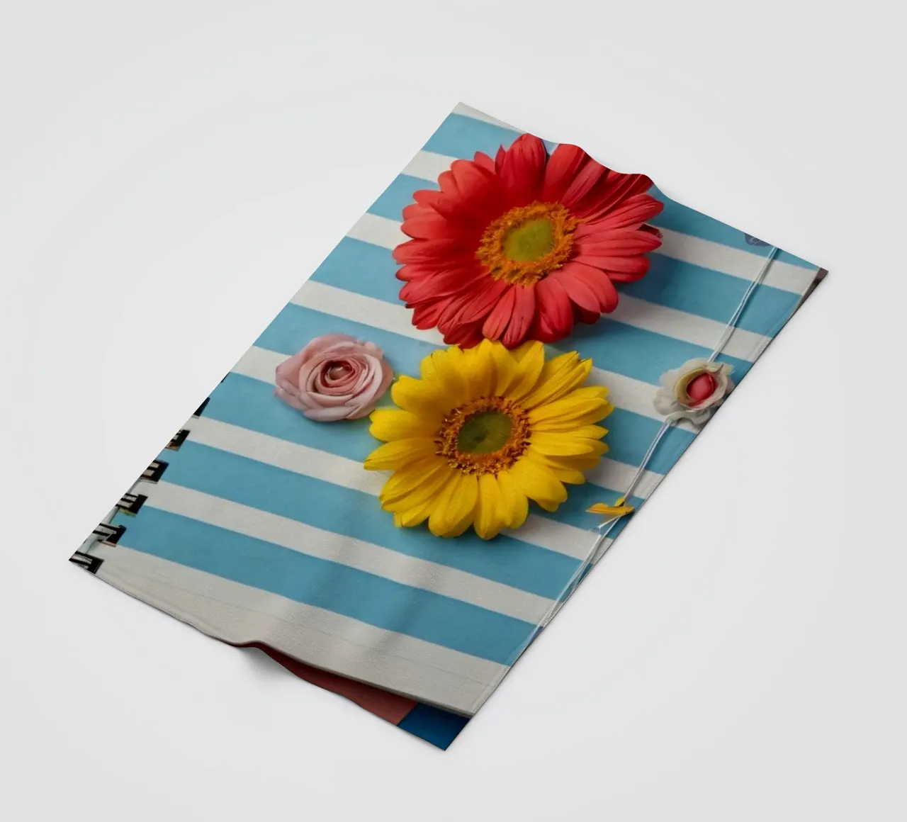 Colorful notebook adorned with flowers surrounded by pencils fleece blanket by DesignDoodle