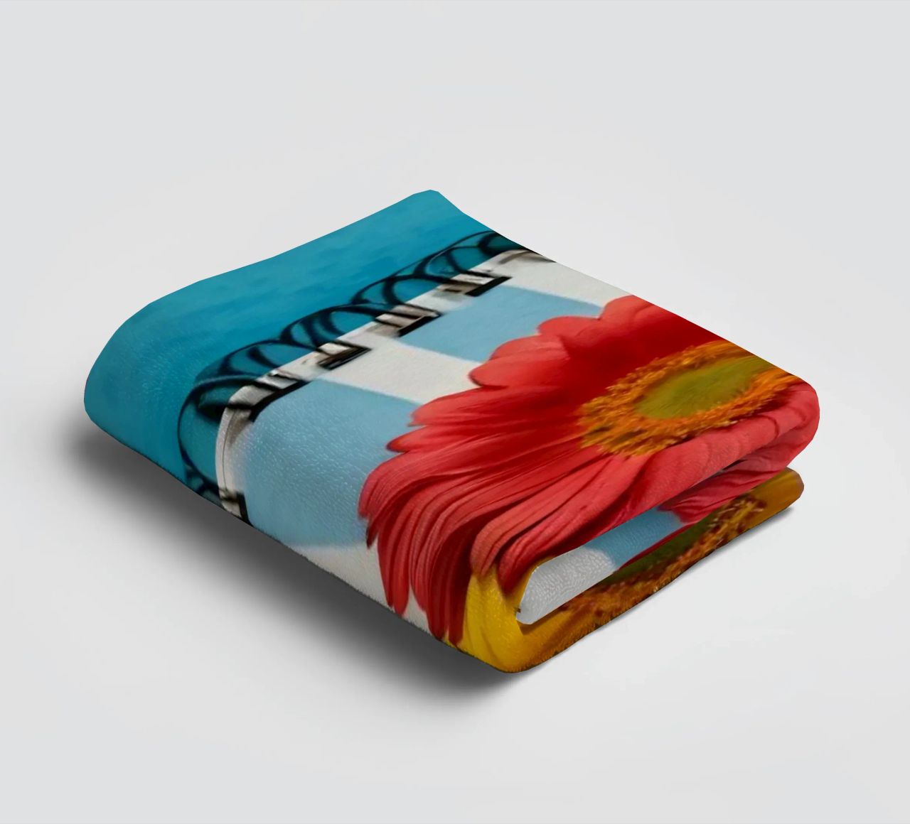 Colorful notebook adorned with flowers surrounded by pencils towel by DesignDoodle