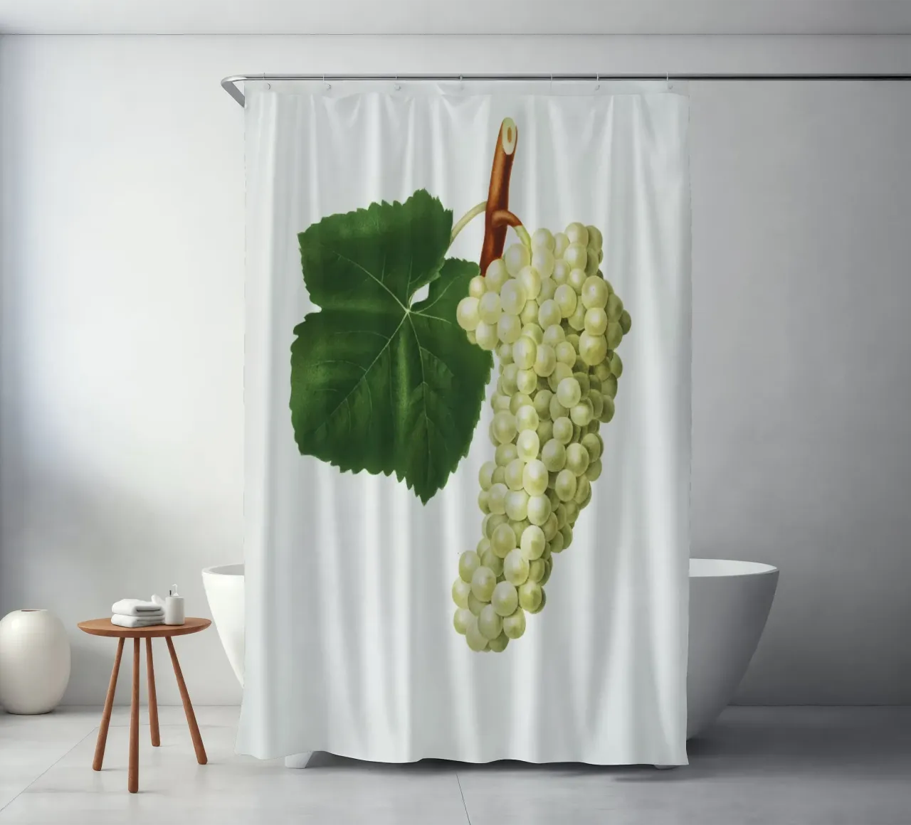 White Grape Vintage Botanical Illustration Print tenda da doccia da Pretty Flowers Vintage Botanicals