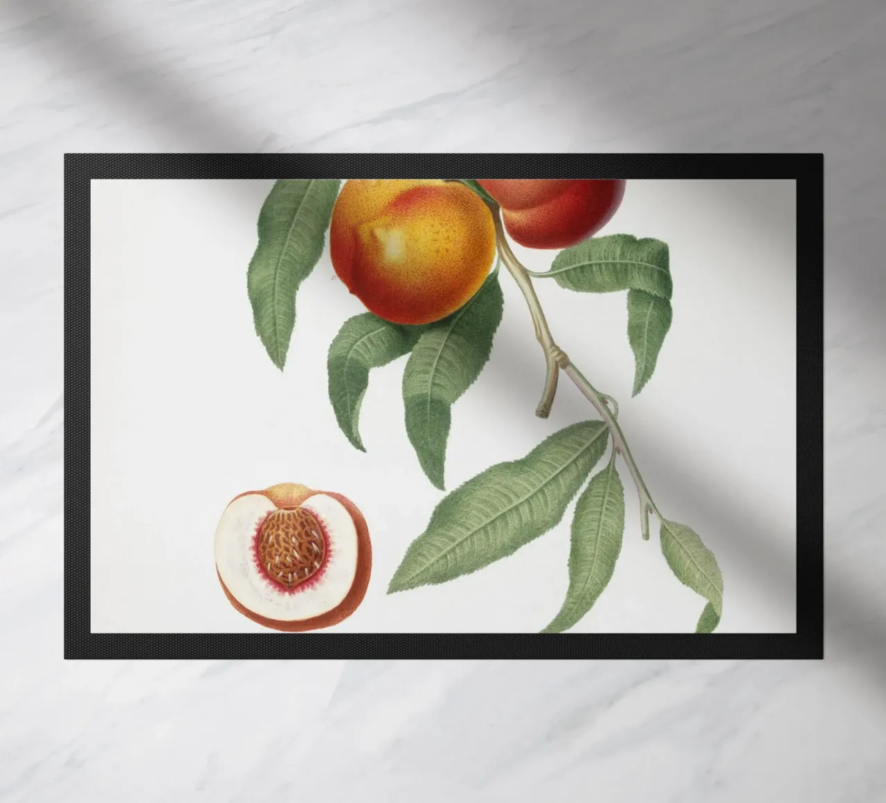 Peach Fruit VIntage botanical illustration felpudo de Pretty Flowers Vintage Botanicals
