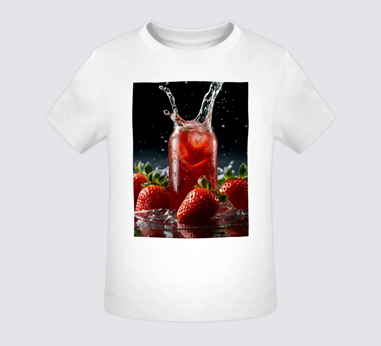 Fragole e spruzzi di bevande gassate su sfondo scuro maglietta neonato da DesignDoodle
