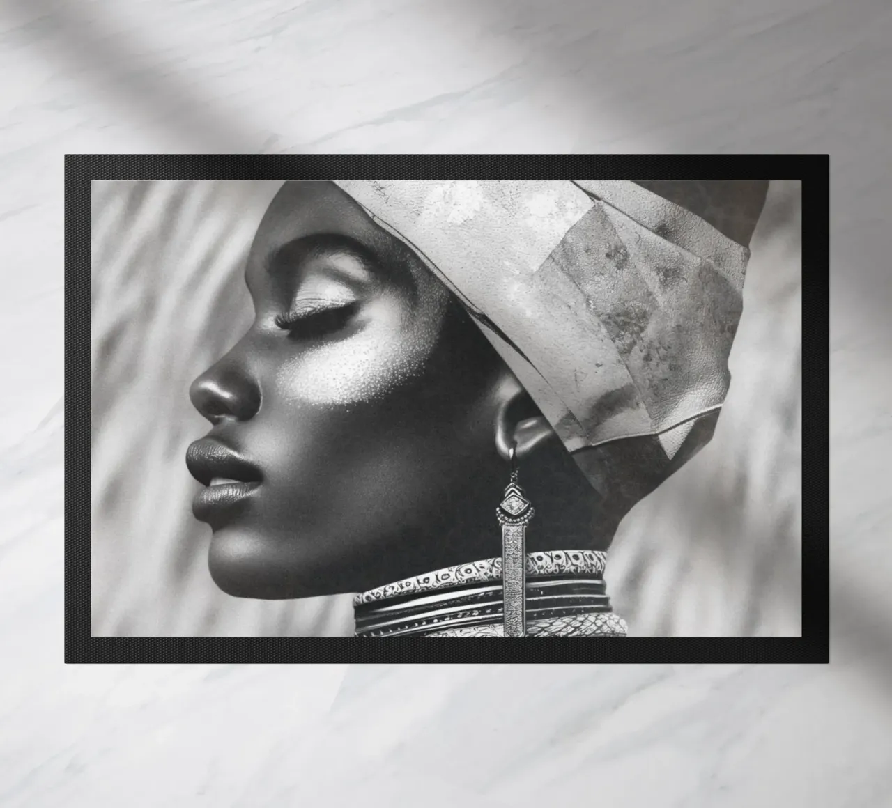 Black Fashion Woman doormat by Carinaprint