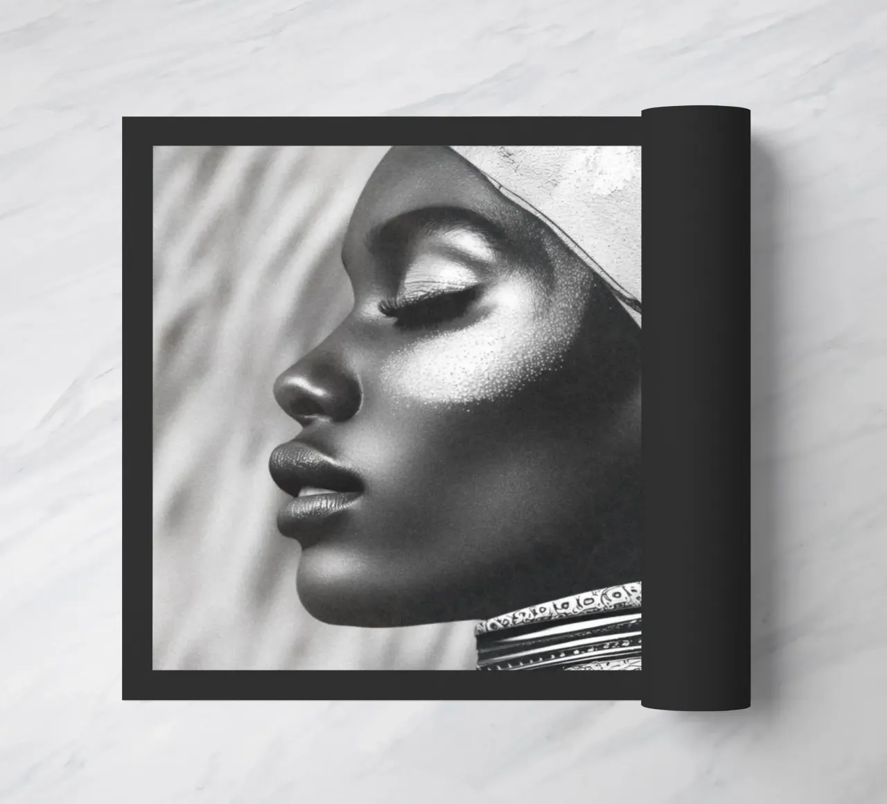 Black Fashion Woman doormat by Carinaprint