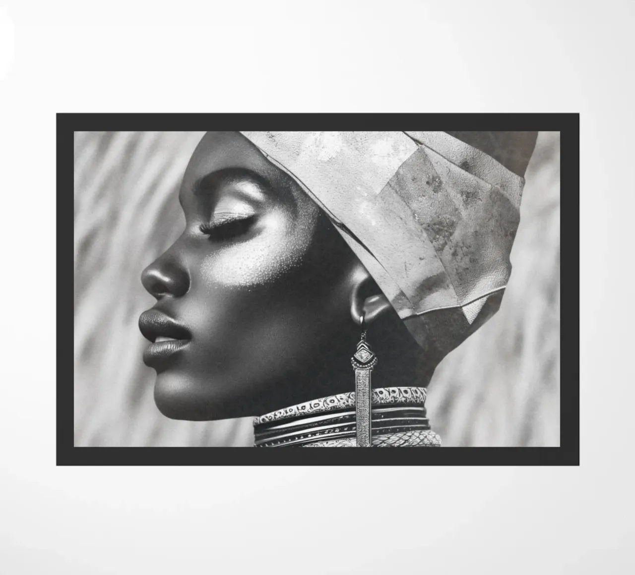 Black Fashion Woman doormat by Carinaprint