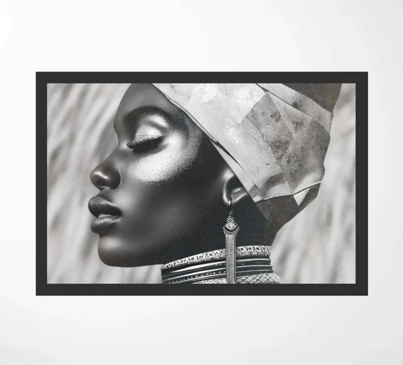 Zwarte modevrouw deurmat van Carinaprint