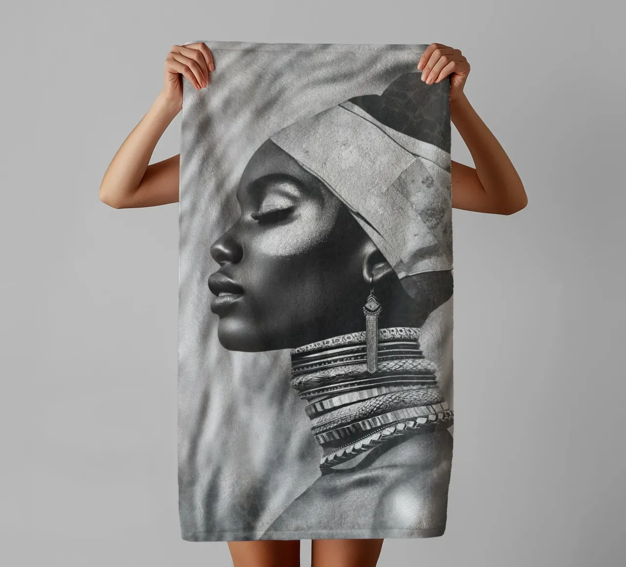Moda Mujer Negra toalla de baño de Carinaprint