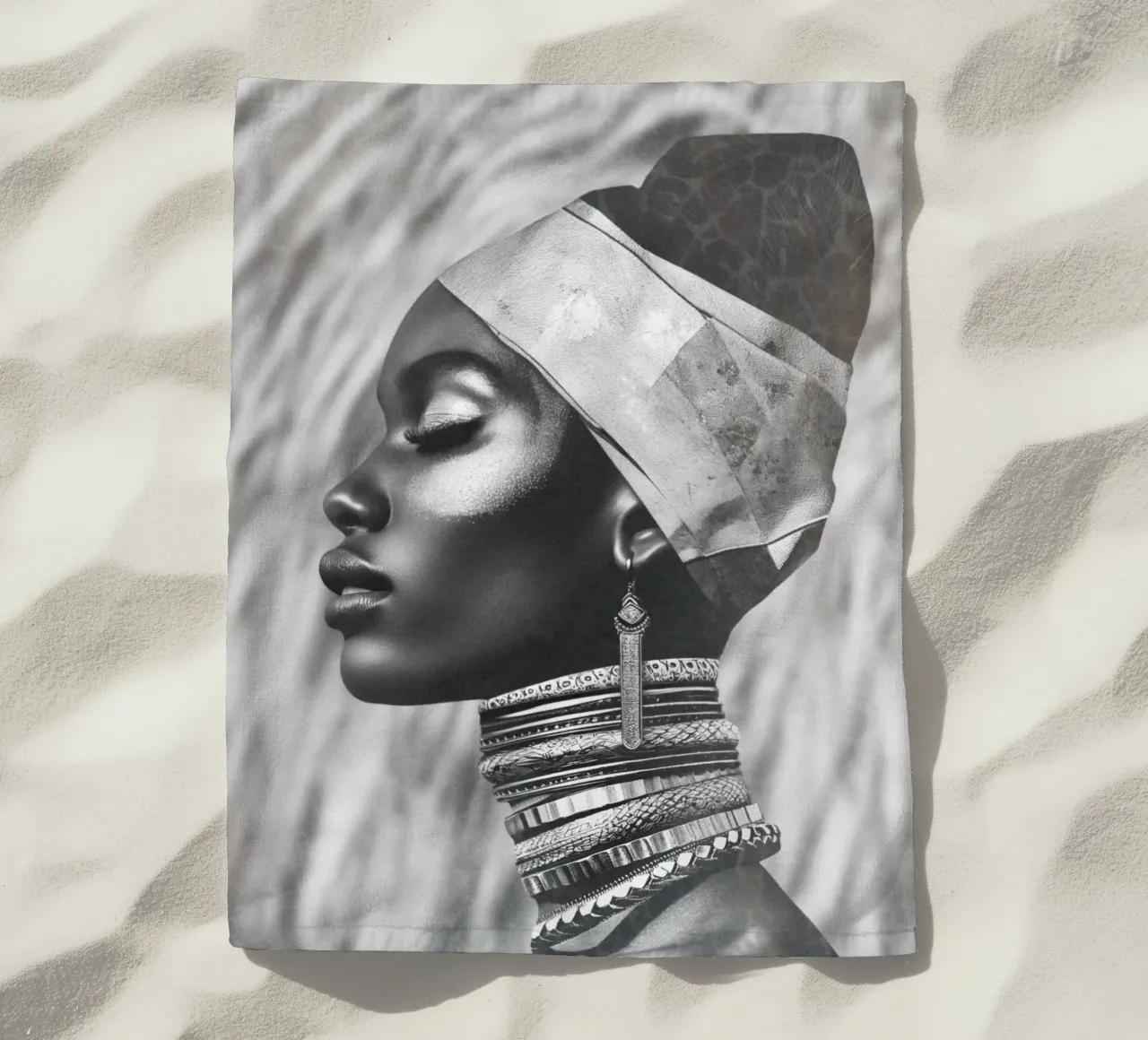 Moda donna nera telo mare da Carinaprint