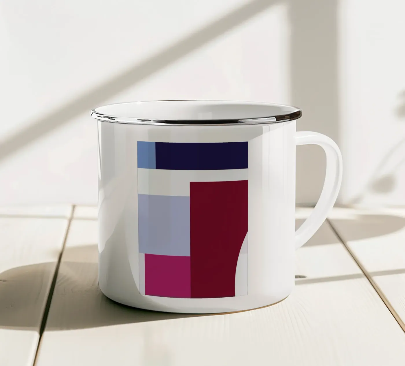 Structure 3 enamel mug by Jonathan Lawes