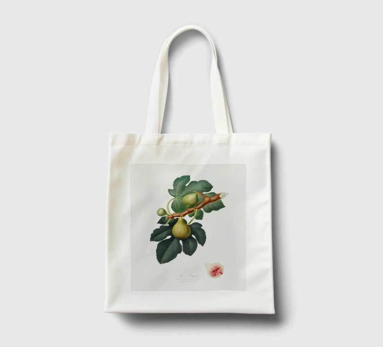 Fig Fruit and Leaves Botanical Illustration borsa in juta da Pretty Flowers Vintage Botanicals