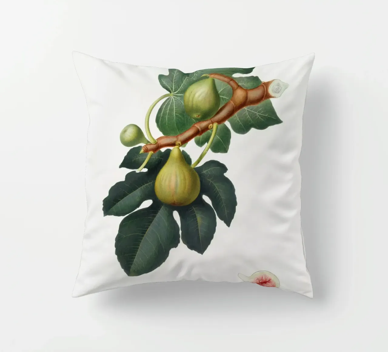 Fig Fruit and Leaves Botanical Illustration cuscino da Pretty Flowers Vintage Botanicals