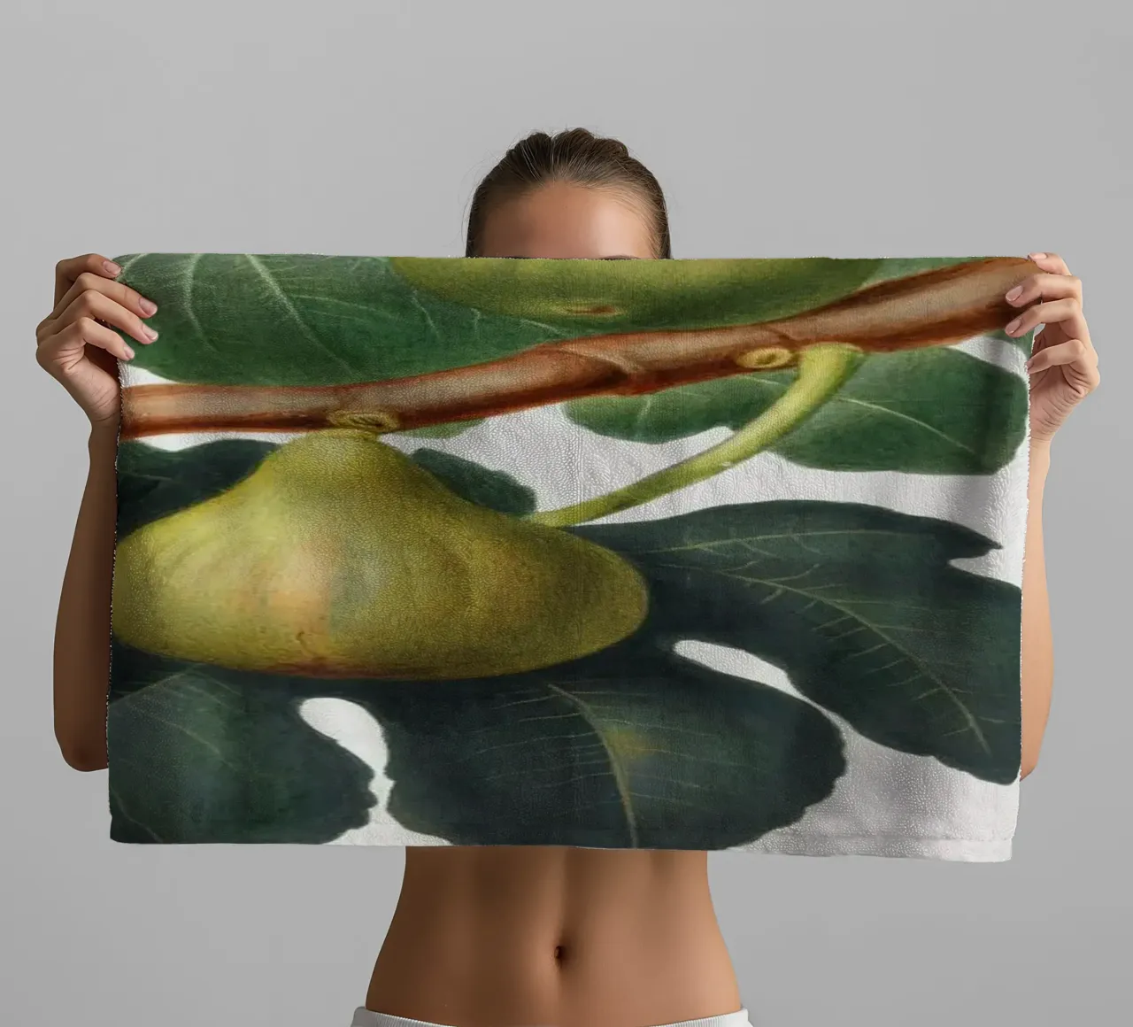 Fig Fruit and Leaves Botanical Illustration asciugamano da bagno da Pretty Flowers Vintage Botanicals