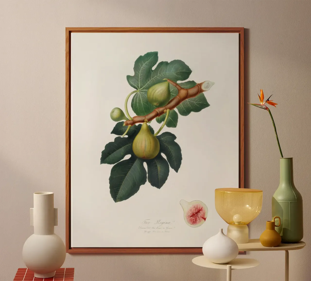 Fig Fruit and Leaves Botanical Illustration alluminio dibond da Pretty Flowers Vintage Botanicals