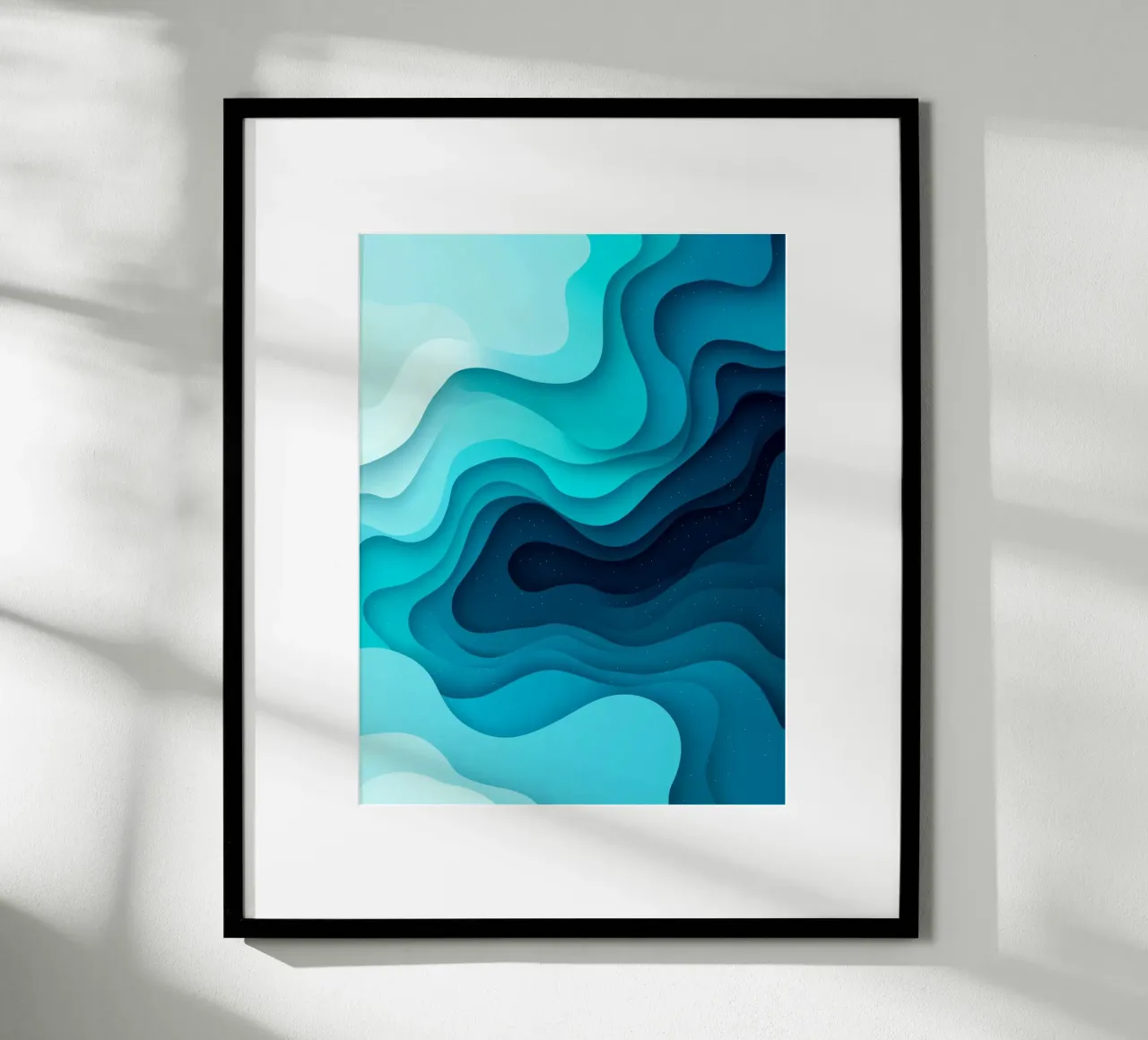 Acqua profonda astratta poster con telaio in plastica da Little Things