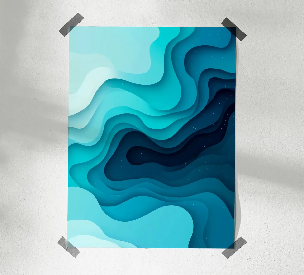 Acqua profonda astratta poster con telaio in plastica da Little Things