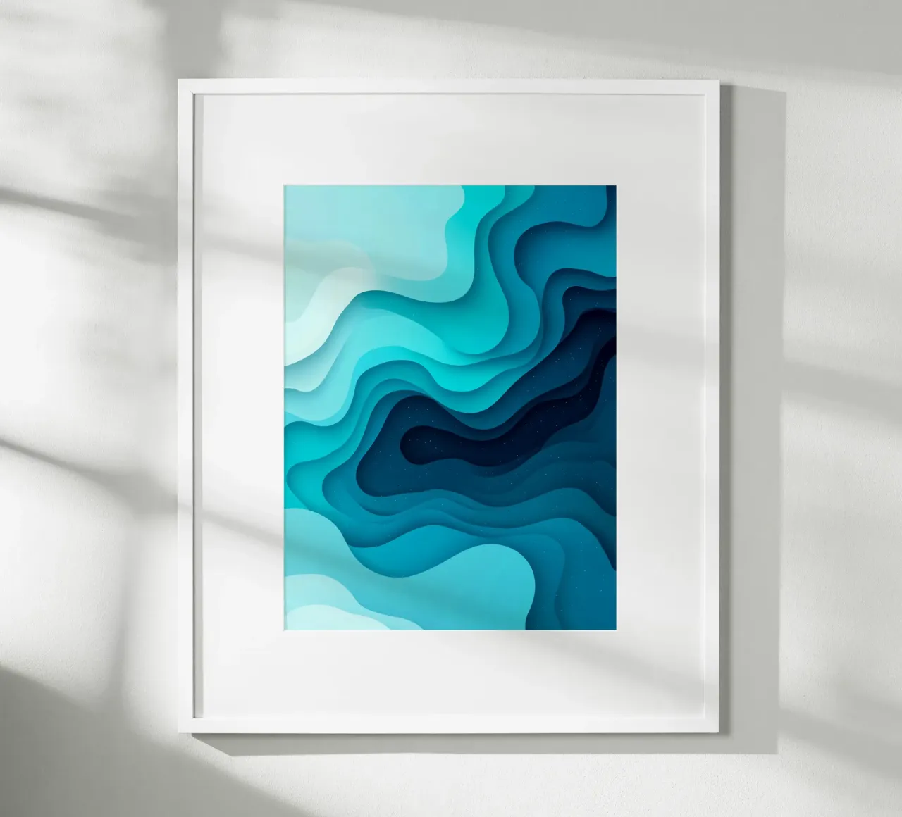 Acqua profonda astratta poster con telaio in plastica da Little Things