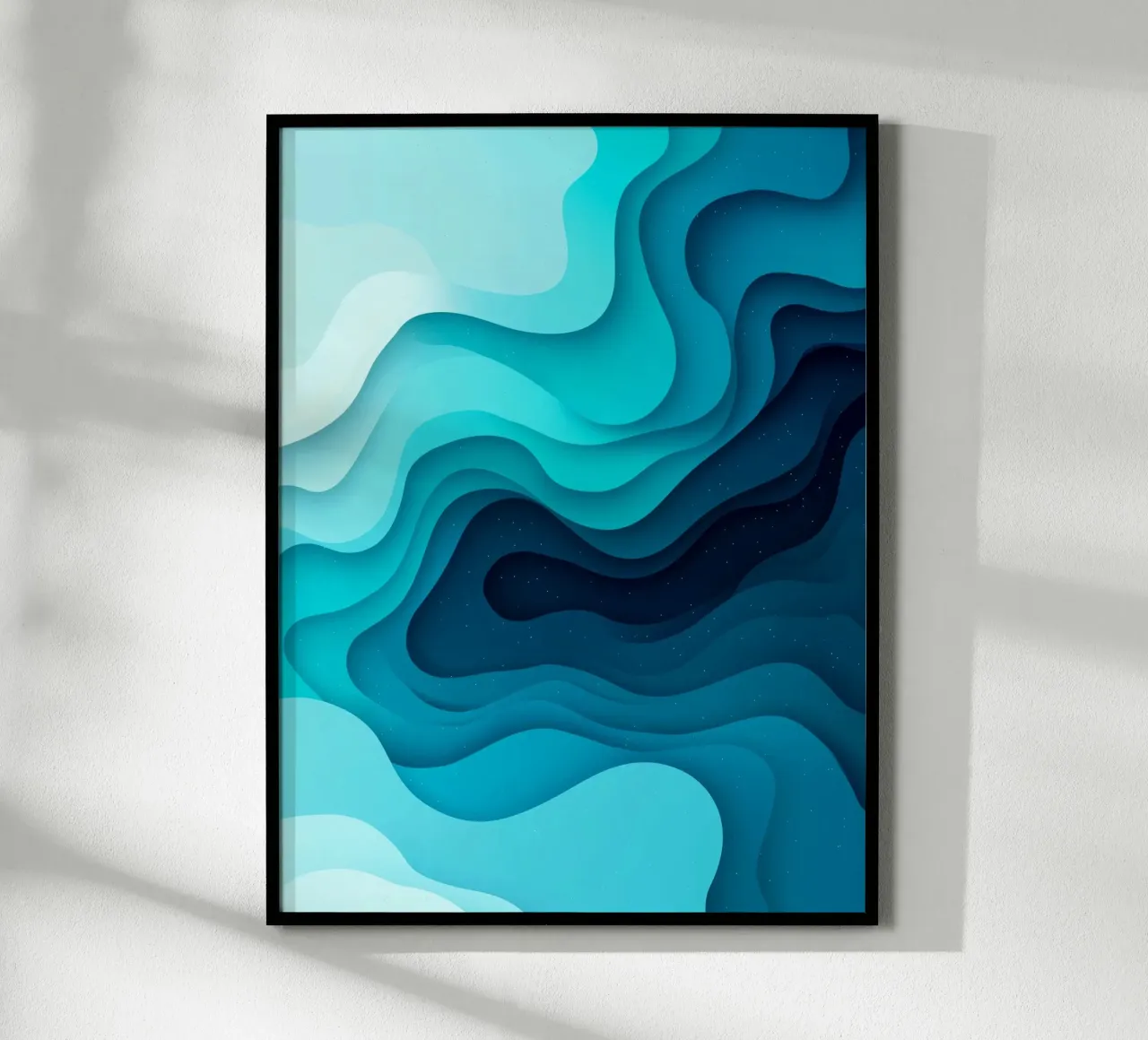 Acqua profonda astratta poster con telaio in plastica da Little Things