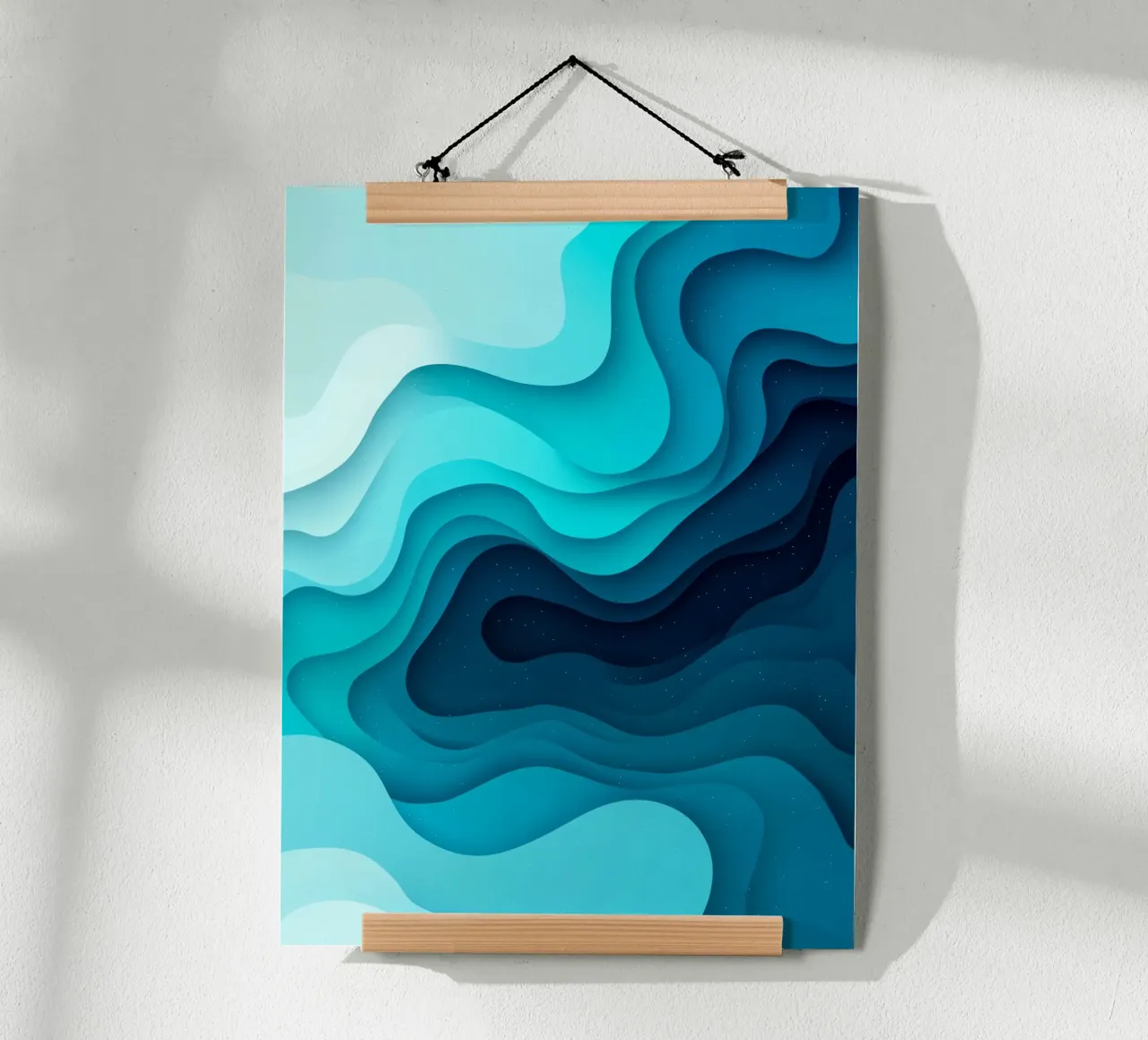 Acqua profonda astratta poster con telaio in plastica da Little Things