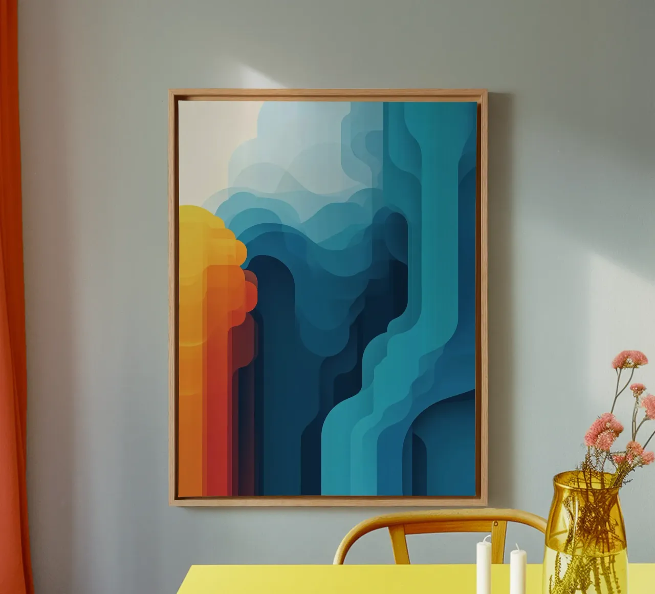 Gedigitaliseerd landschap canvas met Baklijst van Little Things
