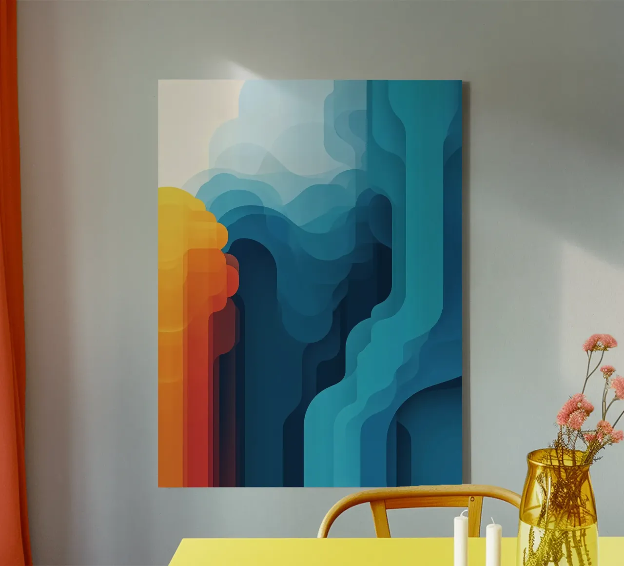 Gedigitaliseerd landschap canvas met Baklijst van Little Things