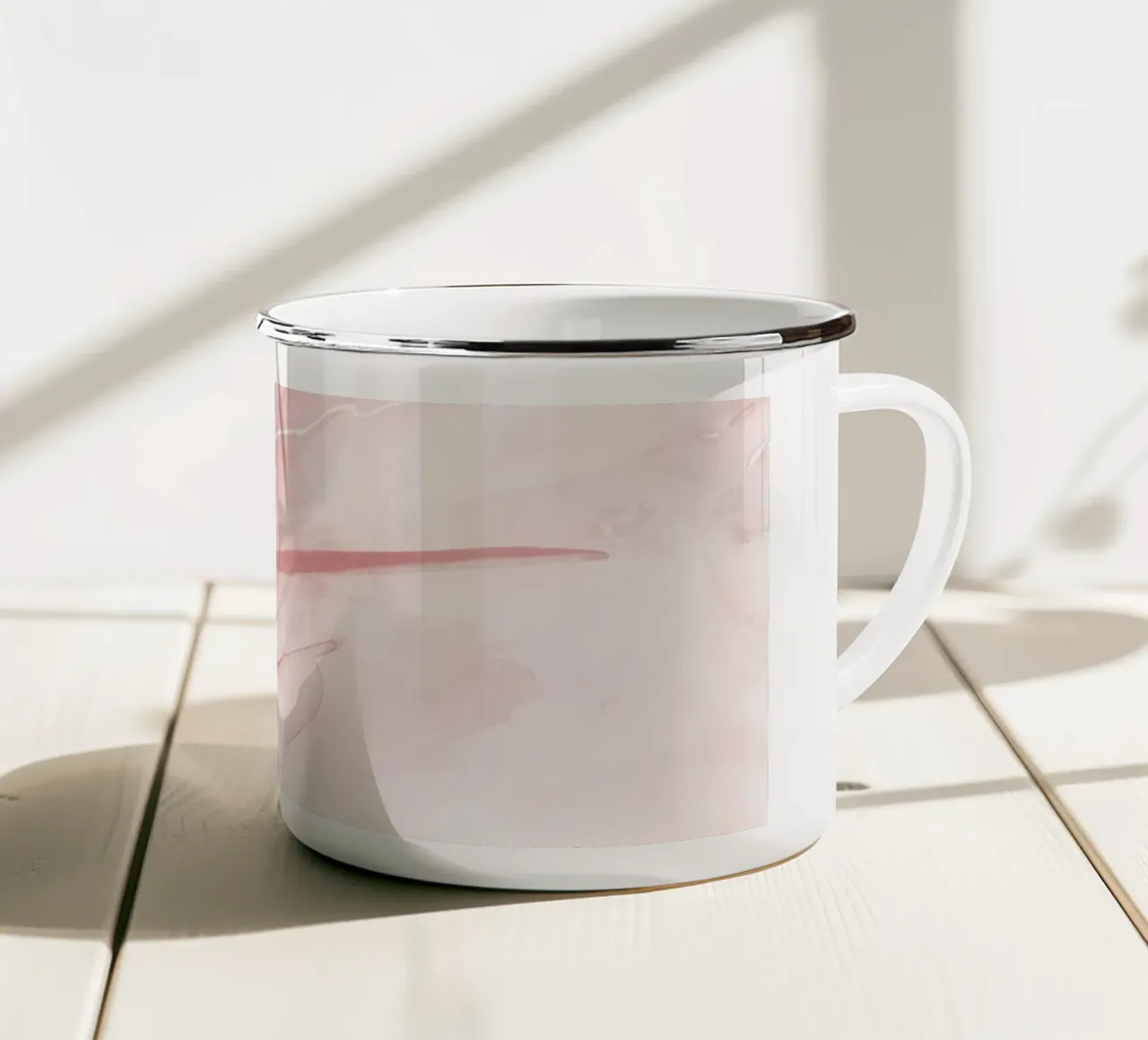 Pinselstriche rosa Töne 1 Emaille Tasse von NouveauPrints