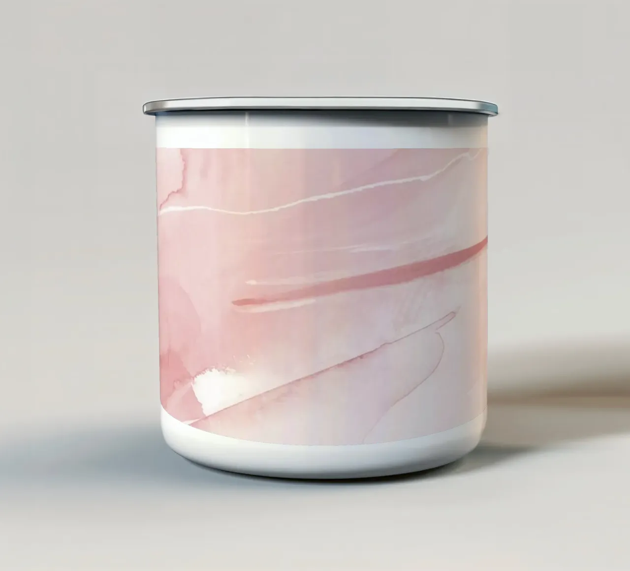 Pinselstriche rosa Töne 1 Emaille Tasse von NouveauPrints