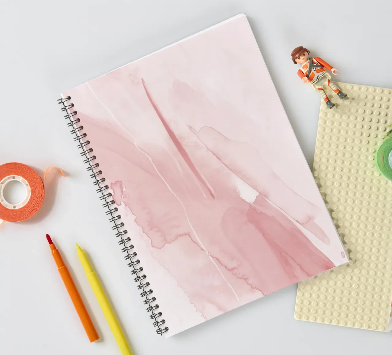 Brush strokes pink tones 1 spiral notebook by NouveauPrints