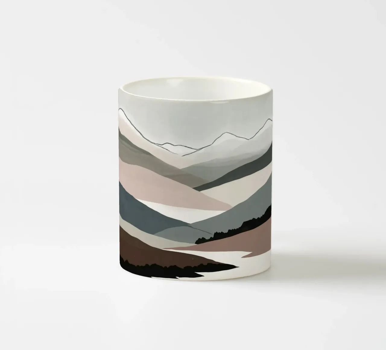 Paesaggio nordico decorativo 02 tazza in ceramica da Little Dean