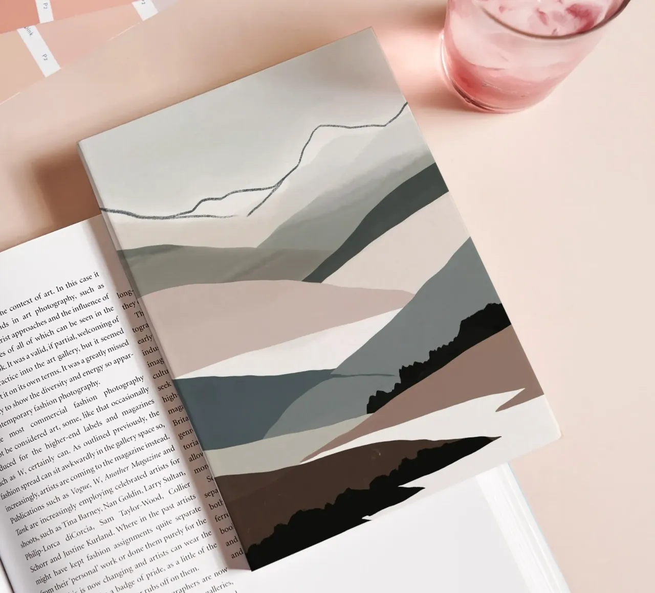 Dekorative nordische Landschaft 02 Notizbuch von Little Dean