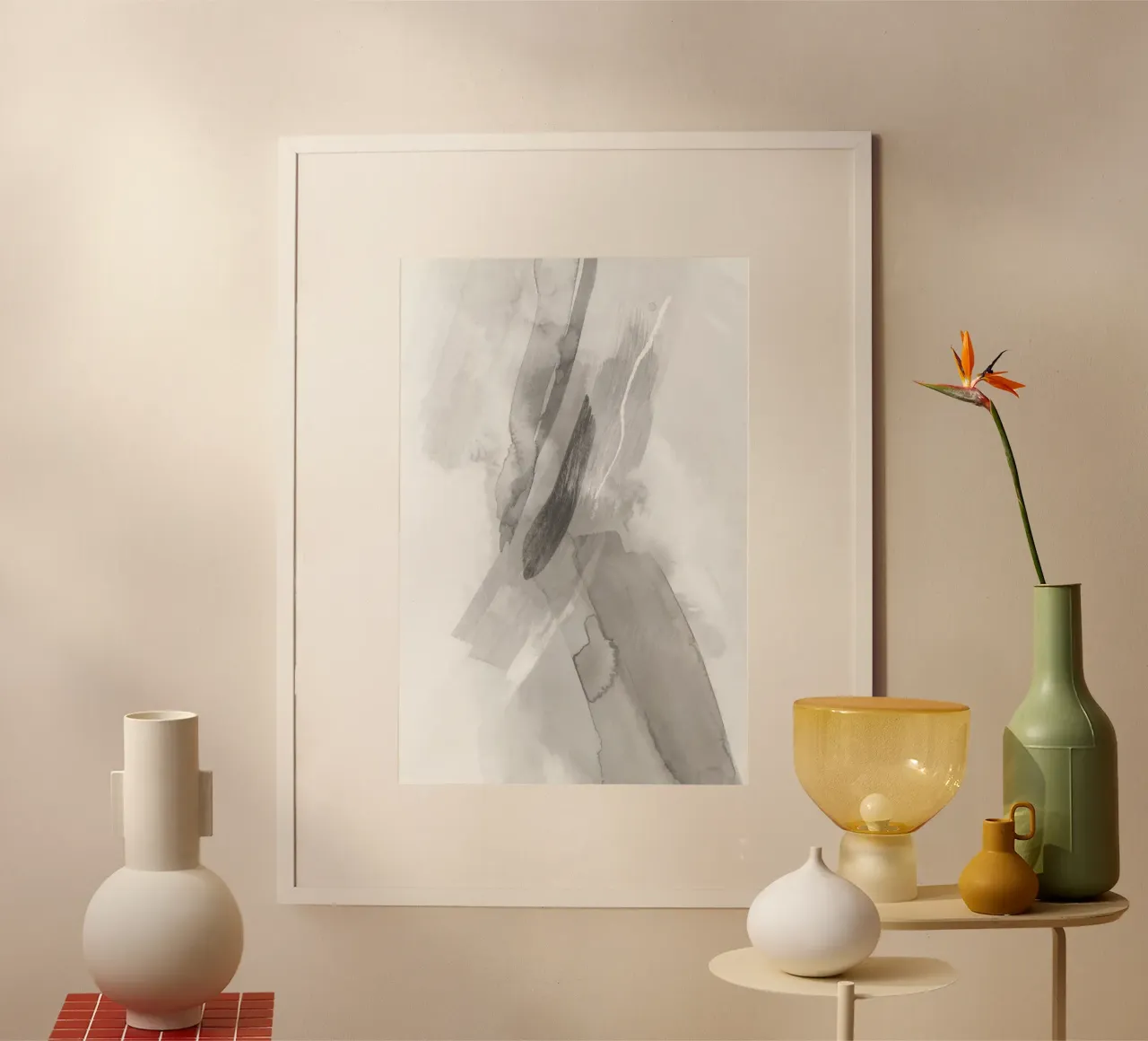 Pinselstriche Grautöne 3 Hahnemühle von NouveauPrints
