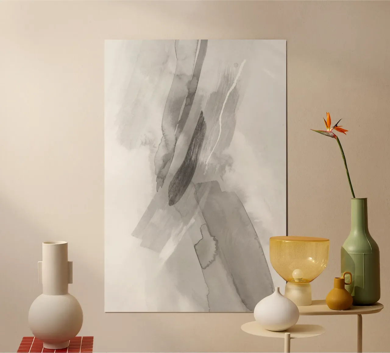 Pinselstriche Grautöne 3 Hahnemühle von NouveauPrints