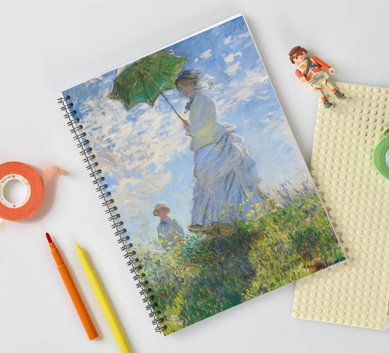 Claude Monet’s Woman with a Parasol (1875) cuaderno de espiral de Venus Art