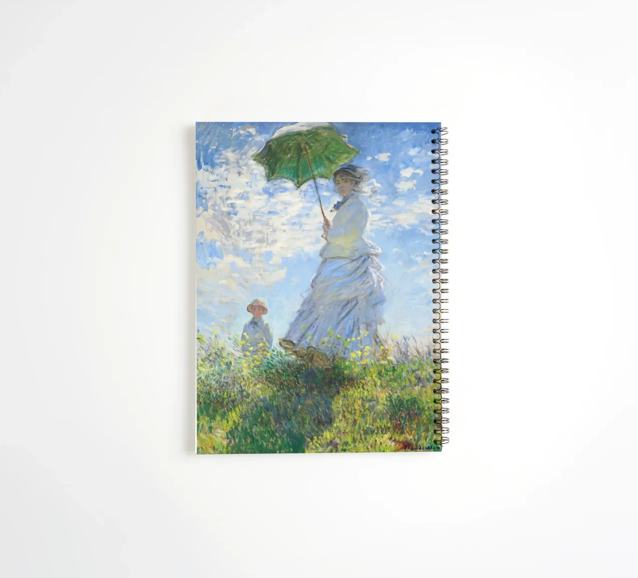 Claude Monet’s Woman with a Parasol (1875) cuaderno de espiral de Venus Art
